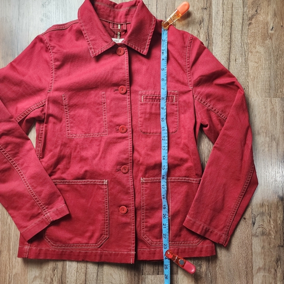 Women's Eddie Bauer Red Button Front Utility Shirt Jacket Size Small - Picture 10 of 15